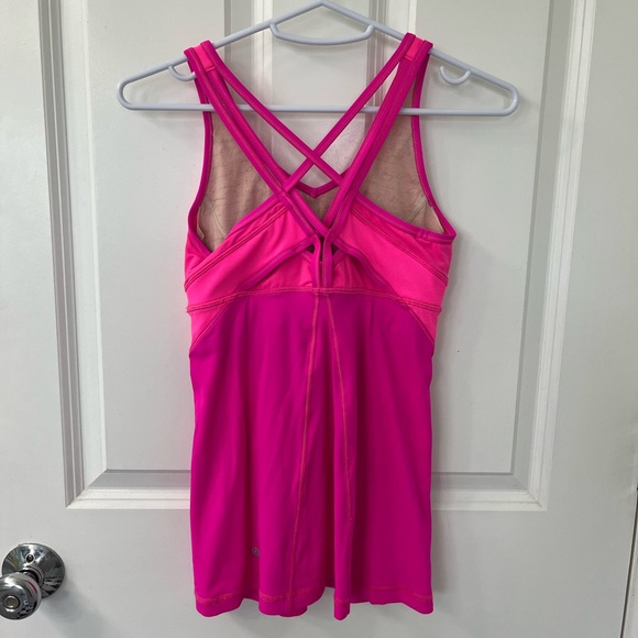 Lululemon tank top size 4 pink strap it like it’s hot criss cross luxtreme - Picture 3 of 6